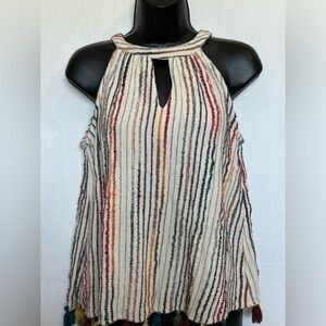 Altar’d State Fringe boho Stripe Tank Women Size small